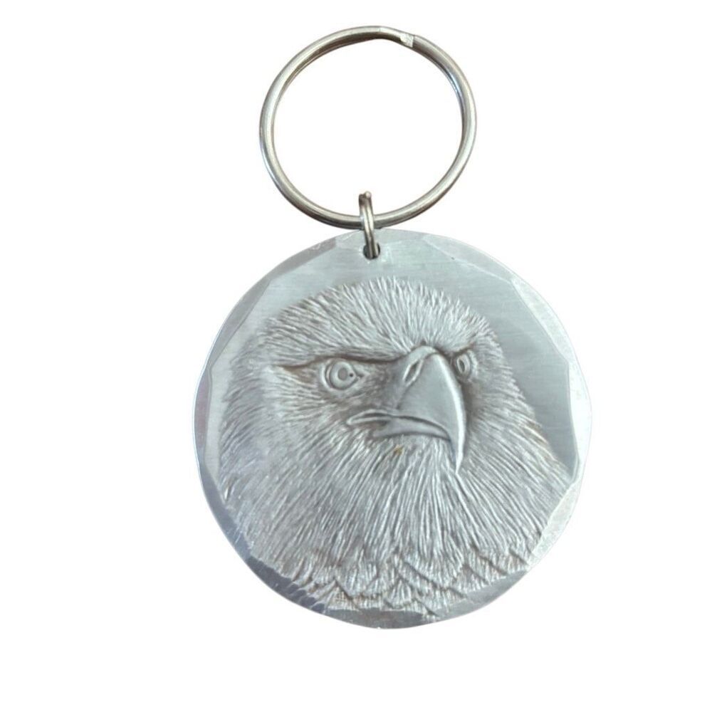 Wendell August Hand Made Pewter Bald Eagle “Frank” Key Ring